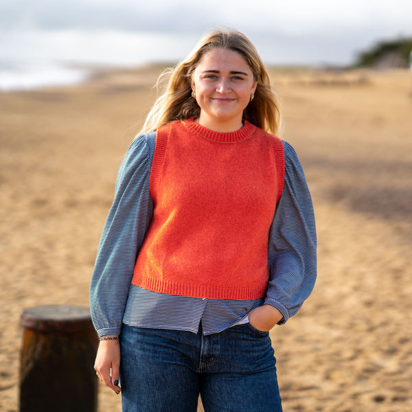 COLLEN & CLARE Lula Cashmere and Lambswool Tank in Flame