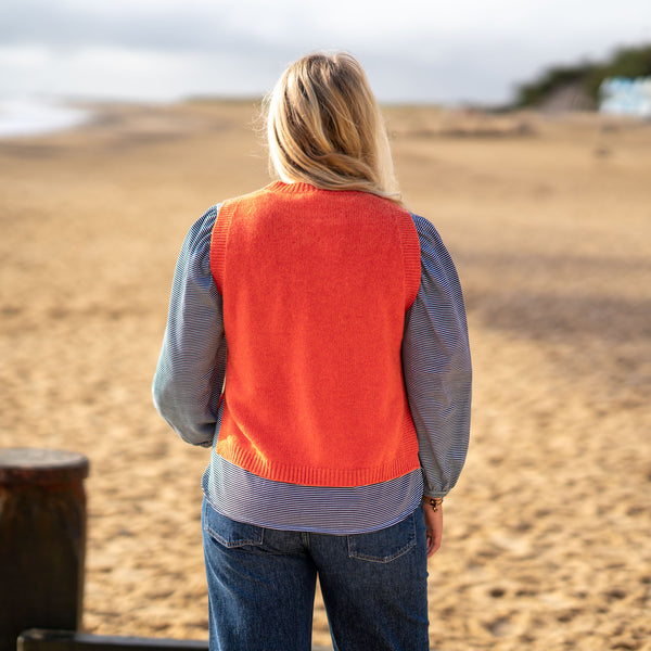 COLLEN & CLARE Lula Cashmere and Lambswool Tank in Flame