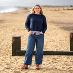 COLLEN & CLARE Pea Cashmere Crop Knit in Dark Navy