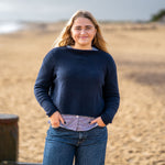 COLLEN & CLARE Pea Cashmere Crop Knit in Dark Navy