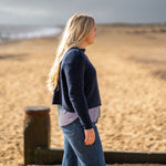 COLLEN & CLARE Pea Cashmere Crop Knit in Dark Navy