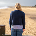 COLLEN & CLARE Pea Cashmere Crop Knit in Dark Navy