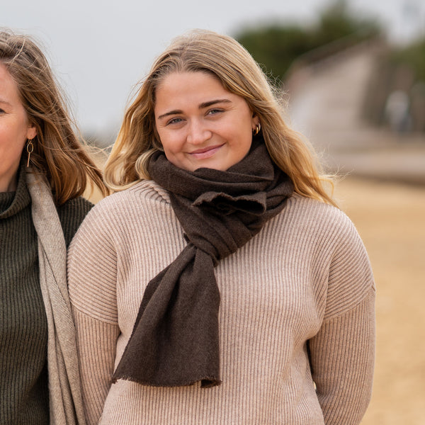 COLLEN & CLARE Yak Muffler Scarf in Chocolate