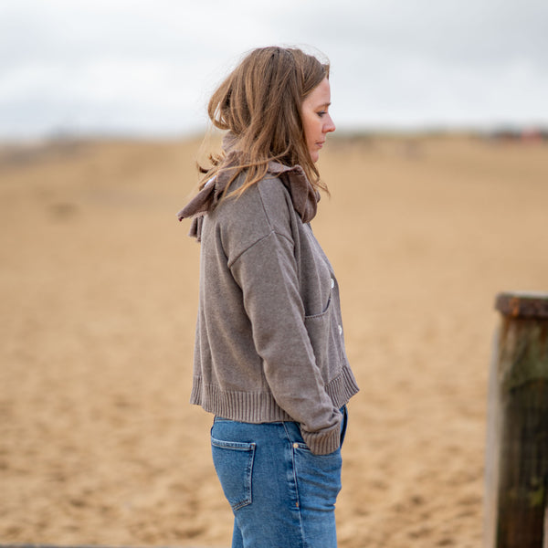 COLLEN & CLARE Gab Cotton Cardigan in Cappuccino