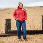 COLLEN & CLARE Zuri Cotton Roll Neck in Persian Red