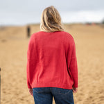 COLLEN & CLARE Zuri Cotton Roll Neck in Persian Red