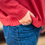 COLLEN & CLARE Zuri Cotton Roll Neck in Persian Red