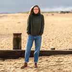 COLLEN & CLARE Zuri Cotton Roll Neck in Dark Olive