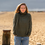 COLLEN & CLARE Zuri Cotton Roll Neck in Dark Olive