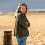 COLLEN & CLARE Zuri Cotton Roll Neck in Dark Olive