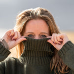 COLLEN & CLARE Zuri Cotton Roll Neck in Dark Olive