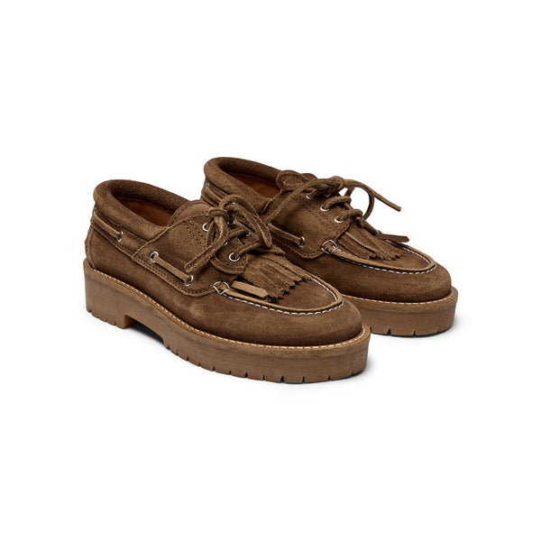 PAVEMENT Alvina Fringle Suede Shoes in Brown