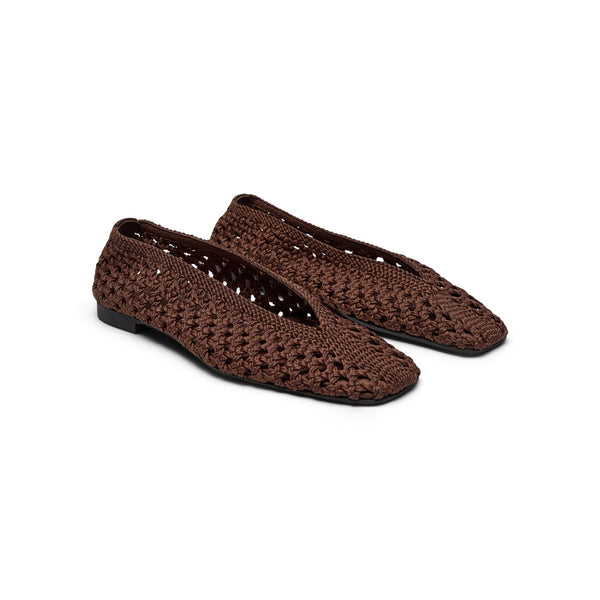 PAVEMENT Lorinda Leather Ballet Flats in Brown