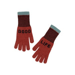 QUINTON & CHADWICK Good Life Angora Gloves in Rust/Black