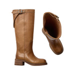 PAVEMENT Anine Vintage Leather Boots in Tan