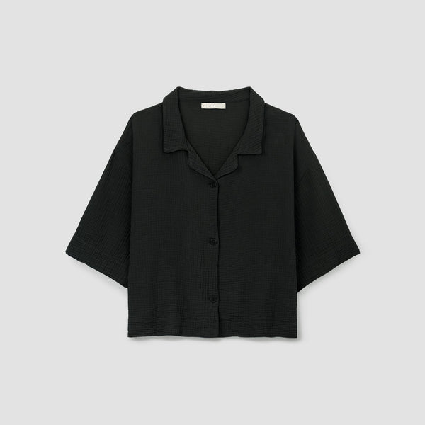 BEAUMONT ORGANIC Ameera Cheesecloth Shirt in Black