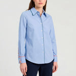 VILAGALLO Contrast Trim Shirt in Blue