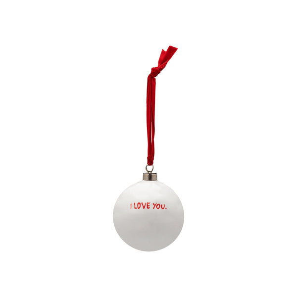 ANNA + NINA I Love You Ornament in White