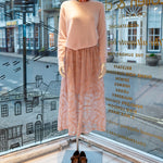 RABENS SALONER Silke Scribble Full Skirt in Blush