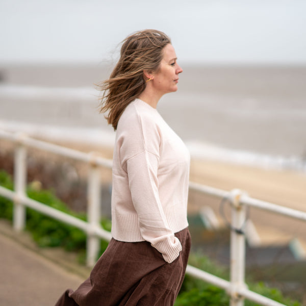 COLLEN & CLARE Lynne Wool Mix Jumper in Soft Pink