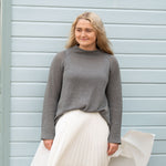 COLLEN & CLARE Shyla Linen High Neck Jumper in Smoke
