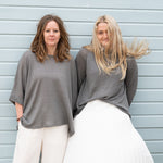 COLLEN & CLARE Toby Linen 3/4 Sleeve Jumper in Smoke