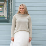 COLLEN & CLARE Shyla Linen High Neck Jumper in Pebble