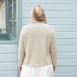 COLLEN & CLARE Shyla Linen High Neck Jumper in Pebble