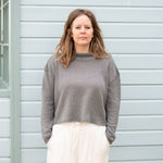 COLLEN & CLARE Pea Linen Cropped Jumper in Smoke