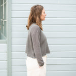 COLLEN & CLARE Pea Linen Cropped Jumper in Smoke