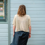 COLLEN & CLARE Nano Linen Short Sleeve Cardigan in Pebble