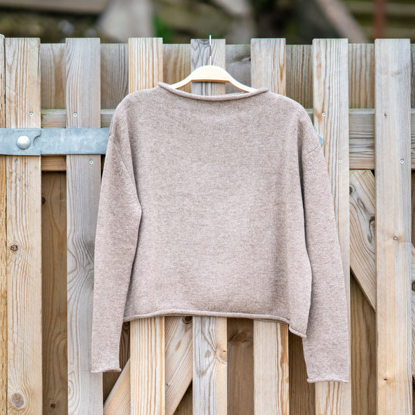 COLLEN & CLARE Pea Cashmere & Wool Mix Jumper in Stone Marl