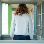 COLLEN & CLARE Rumble V Neck Wool Mix Jumper in Cloud Blue