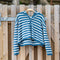 COLLEN & CLARE Elsi Stripe Hooded Cardigan in Teal Marl/Buttermilk