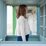 COLLEN & CLARE Pea Linen Cropped Jumper in Pebble