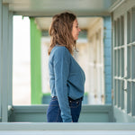 COLLEN & CLARE Egg Cashmere & Lambswool Mix Jumper in Teal Marl