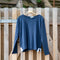 COLLEN & CLARE Foss Cotton Contrast Split Hem Jumper in Navy Marl/Pearl Blue