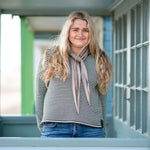 COLLEN & CLARE Easton Cotton Stripe Jumper in Fir Green/Fleck Natural