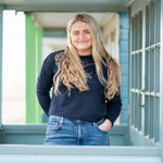 COLLEN & CLARE Pea Linen Cropped Jumper in Navy