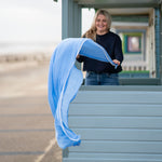 COLLEN & CLARE Contrast Edge Scarf in Blue/Natural