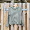 COLLEN & CLARE Easton Cotton Stripe Jumper in Fir Green/Fleck Natural