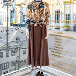 ROSSO35 Garment Dyed Long Skirt in Brown