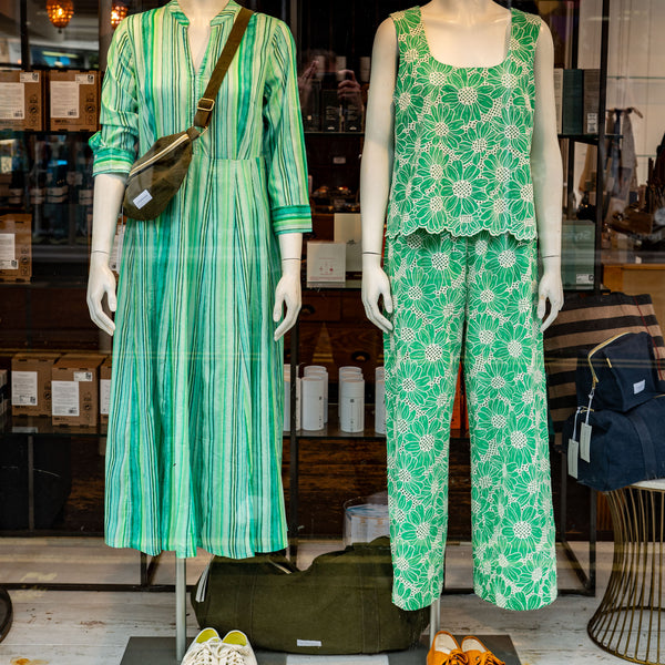 FOIL Juicy Details Broderie Anglaise Trousers in Green