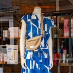 FOIL As A Button Cotton Linen Mix Print Top in Blue