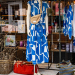 FOIL As A Button Cotton Linen Mix Print Top in Blue