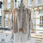 COLLEN & CLARE Linen 3/4 Sleeve Jacket in Undyed