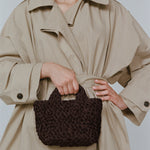 NAGHEDI St Barths Petit Tote Nest Weave Handbag in Chocolate