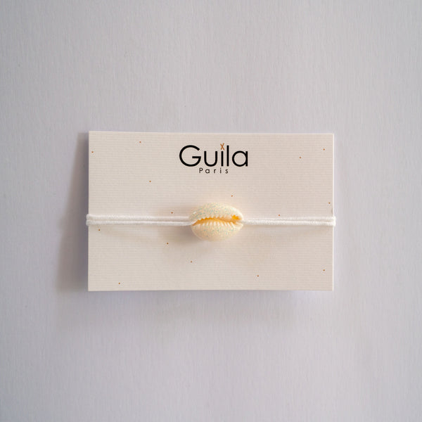 GUILA PARIS Shell Bracelet in Sequinned White