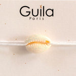 GUILA PARIS Shell Bracelet in Sequinned White