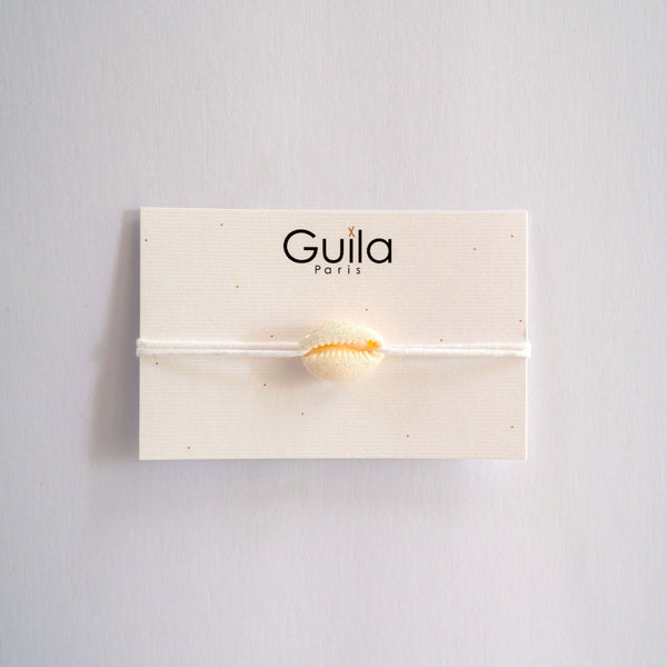 GUILA PARIS Shell Bracelet in Sequinned White